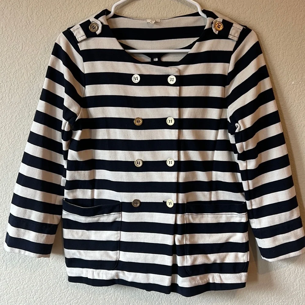 J. CREW Maritime Blazer Navy Stripe XS